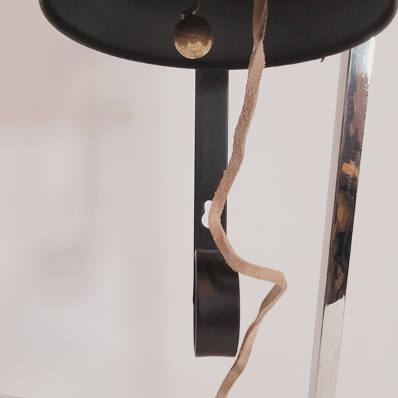 1950s Captains Bell Wall Mounted Black Metal Leather Cord NOS with Box Clang - Picture 6 of 11